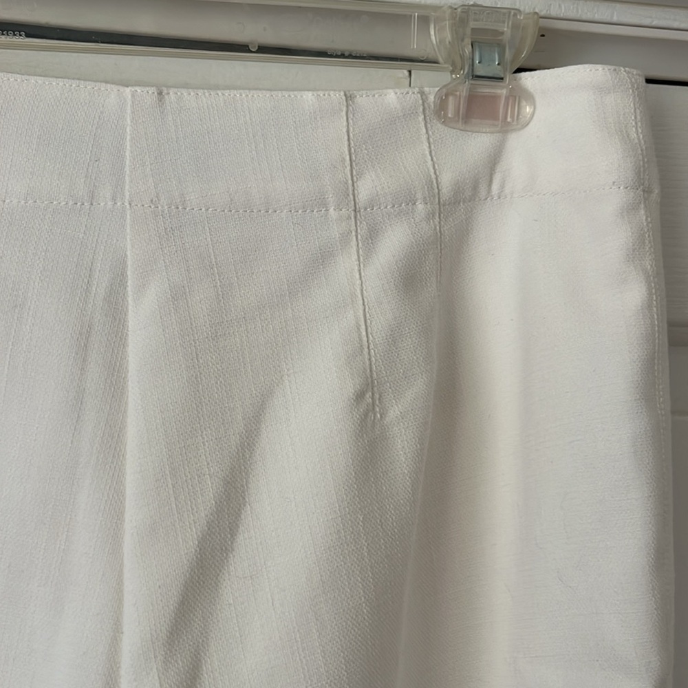 Ann Taylor Cream Ankle Trousers in crosshatch sz 10 - Picture 6 of 8